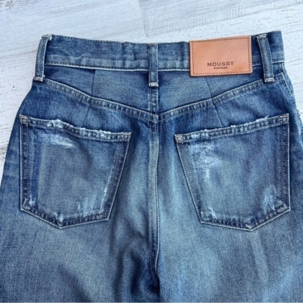 $360 MOUSSY Vintage Denim MV LATROBE Distressed Blue Jeans 25‎ Made In Japan